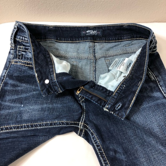 Silver Jeans Co. Cotton Blend Blue Wash MidRise Straight Leg Jeans W30 / L30 - Picture 5 of 16